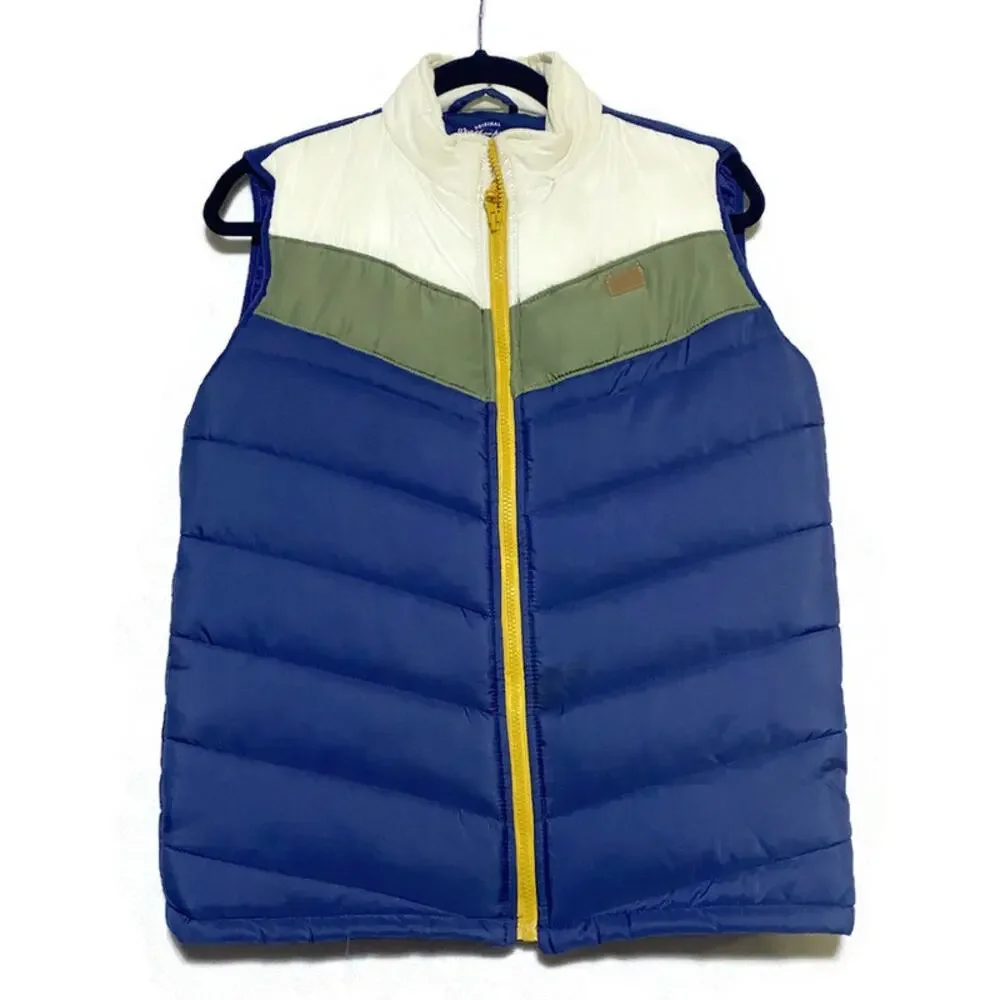 Weatherproof Original Quilted Vest Teen Girls Large Blue Green White NWT